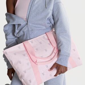 Victoria's Secret Pink Striped Tote Bag